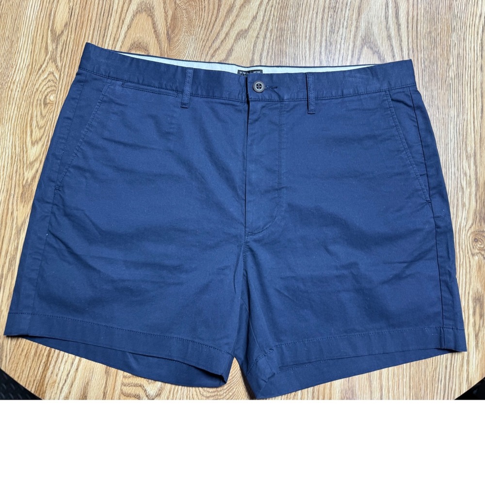 J.Crew Mens New 35 Navy Blue Chino Shorts 5 Inch Inseam Casual Summer Cotton